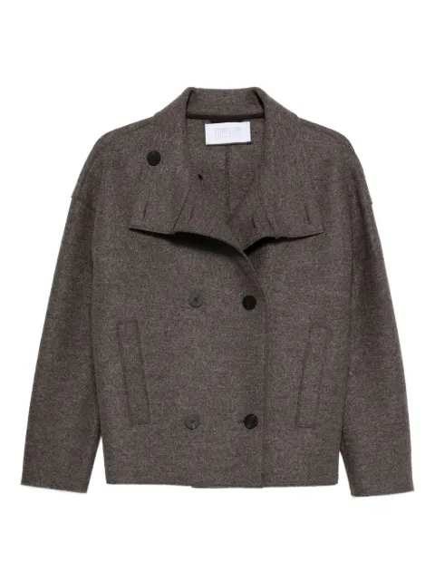 Harris Wharf London double-breasted funnel-collar jacket