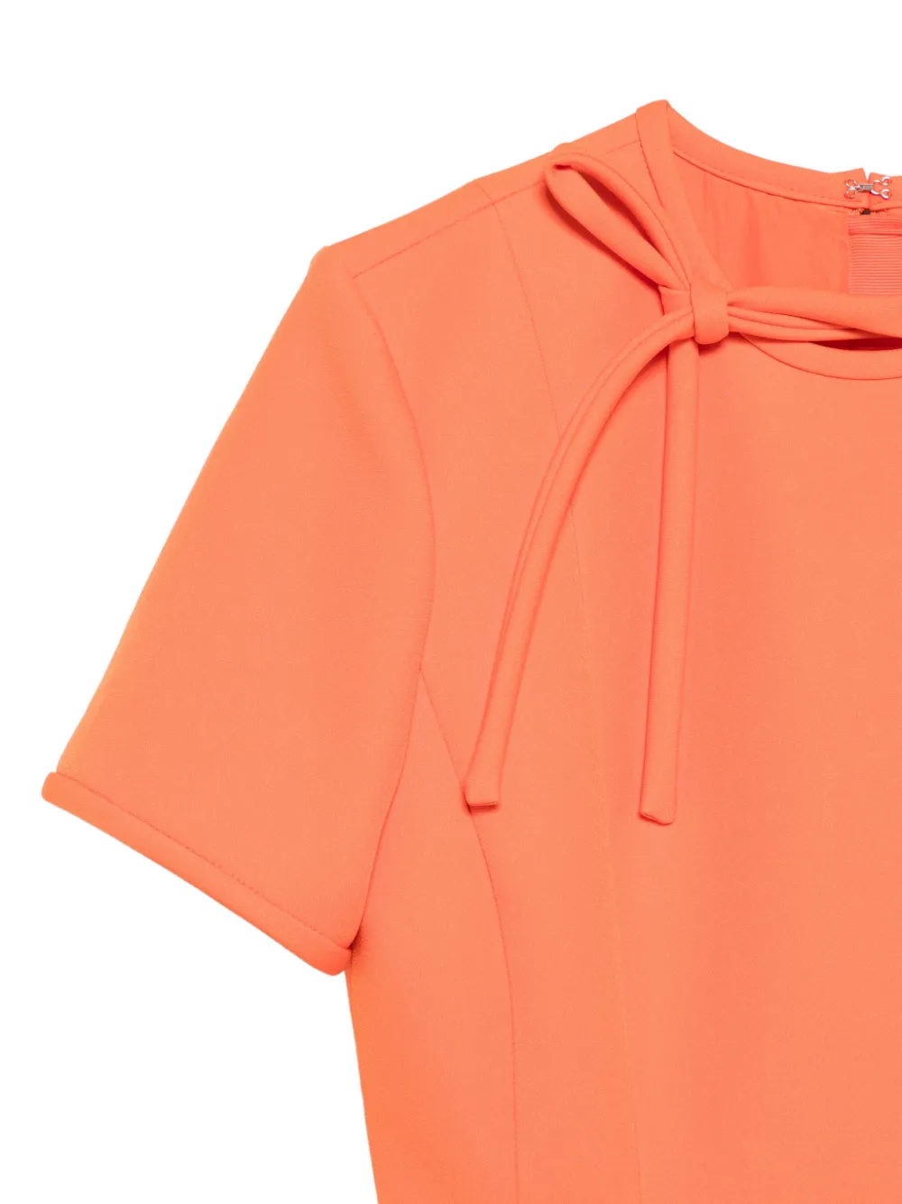 MSGM Mini-jurk met korte mouwen en gestrikte hals Oranje