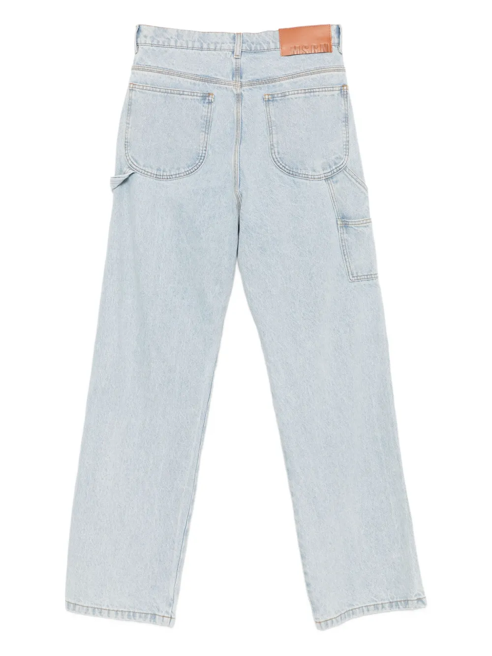 MSGM Cargo jeans met geborduurd logo - Blauw