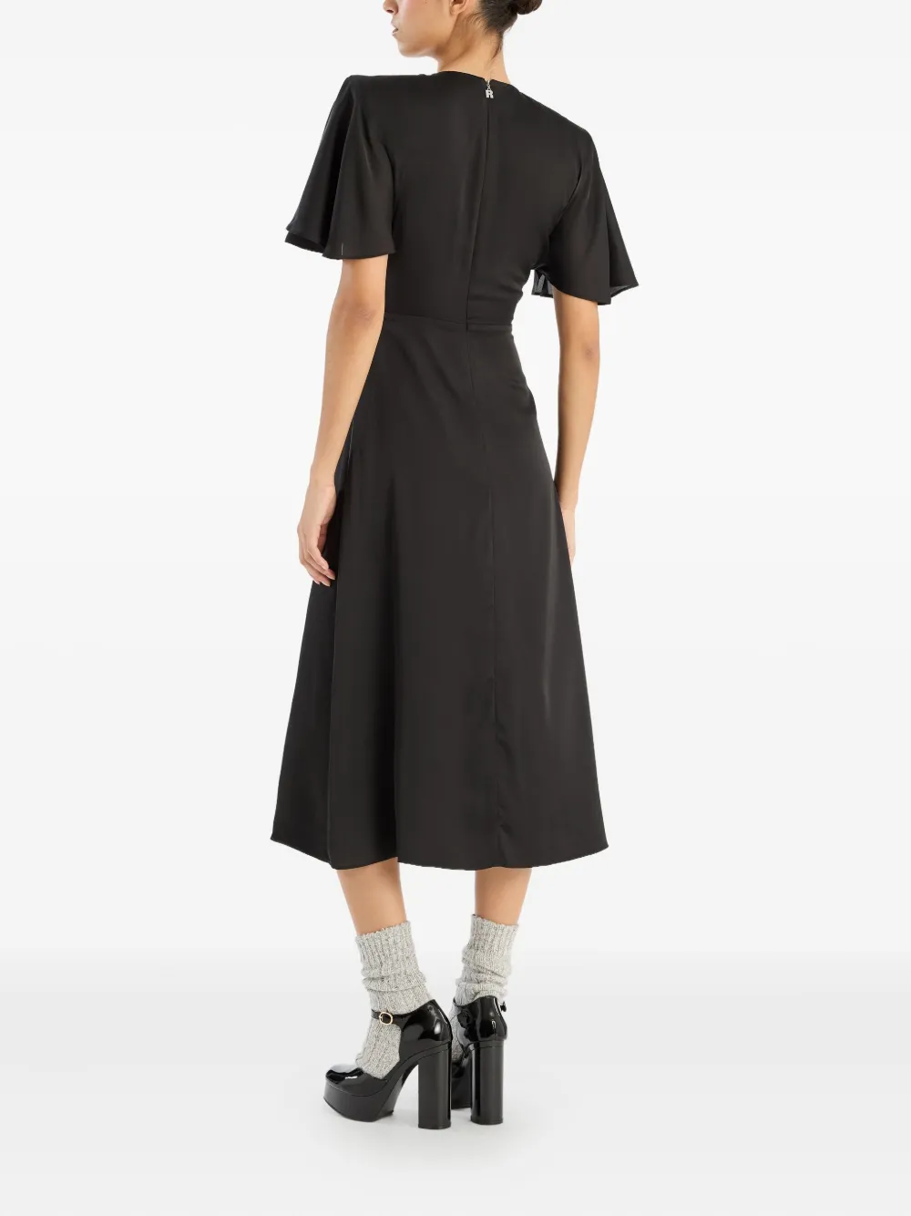 Rotate Birger Christensen Chiffon Midi Dress In Black