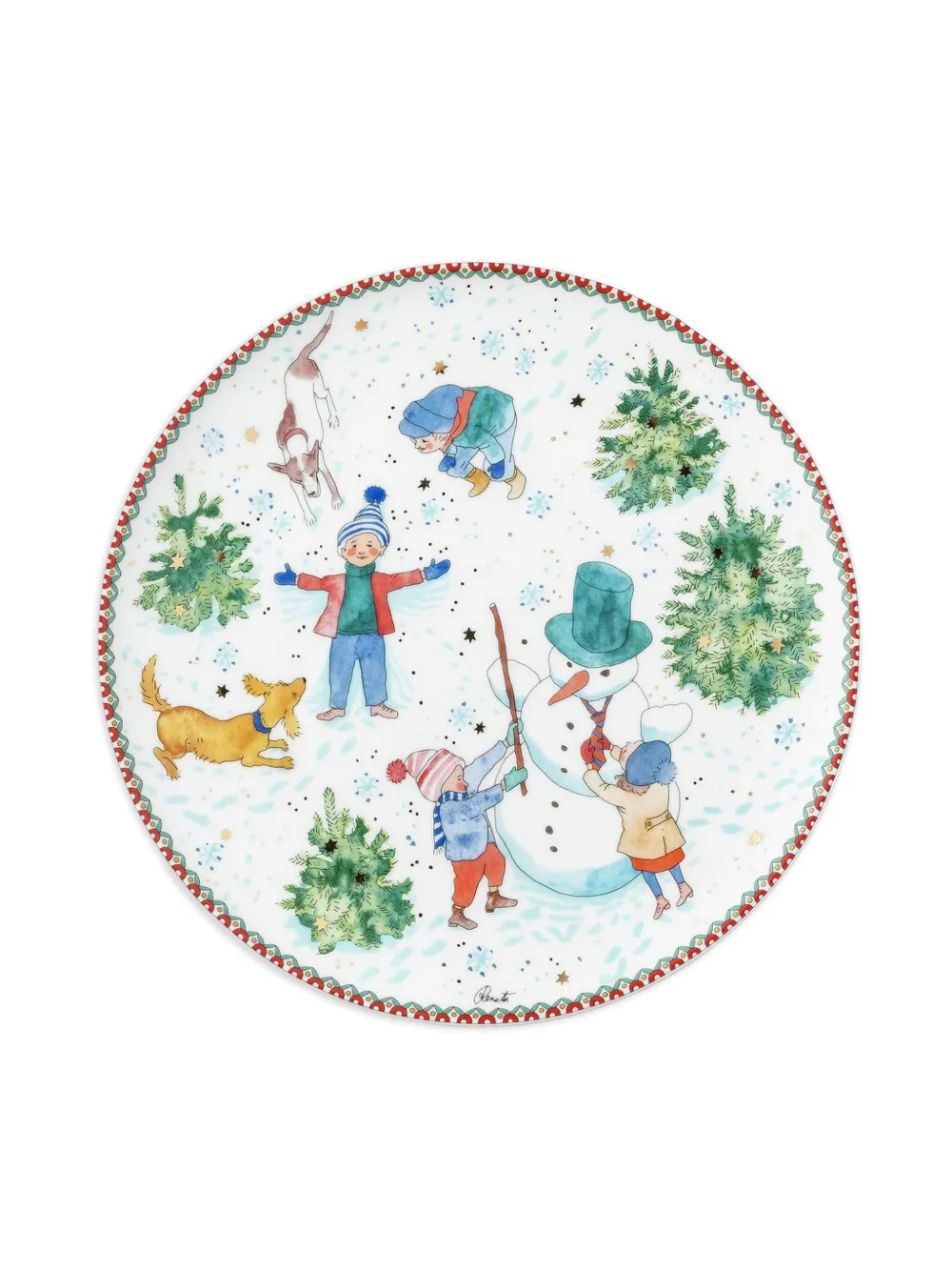 HUTSCHENREUTHER winter-scene plate (22.9cm) | White | Image 1