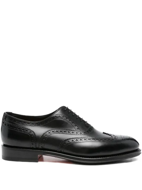 Santoni perforated leather oxford shoes