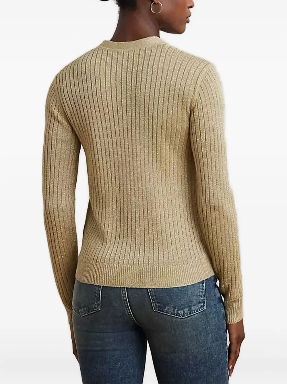 Lauren Ralph Lauren ribbed button cardigan Beige