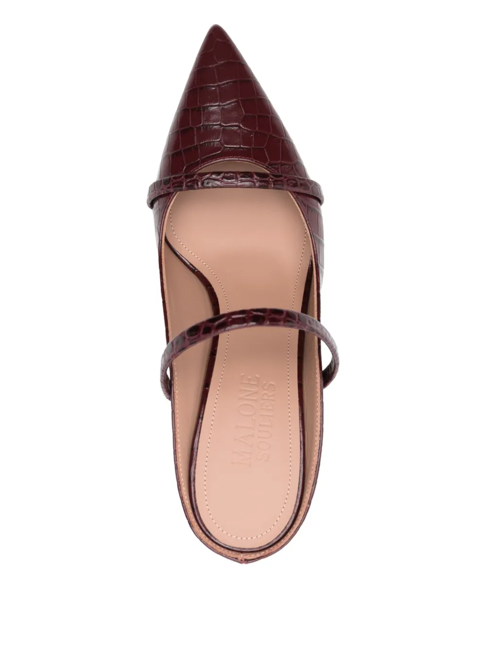 Malone Souliers 70mm crocodile-embroidered leather mules