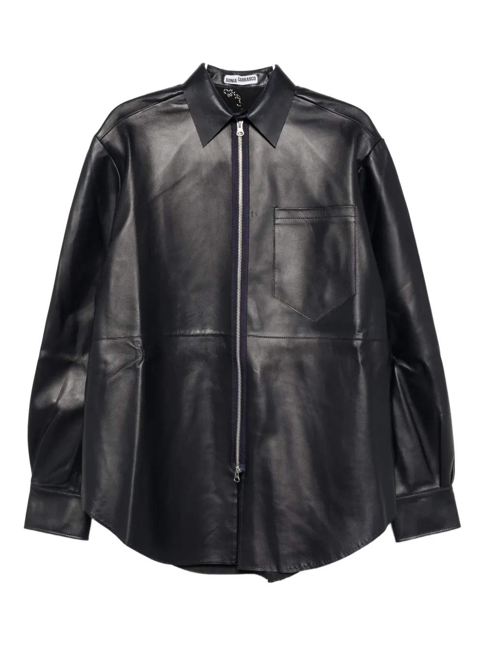 Sonia Carrasco Zipped Leather Jacket In Black