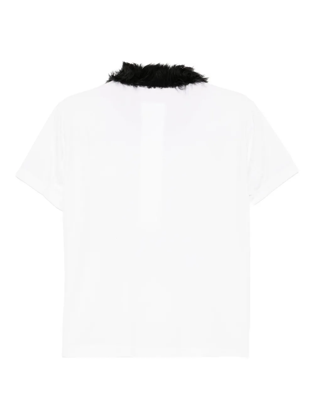 Doublet T-shirt met donzige kraag Wit