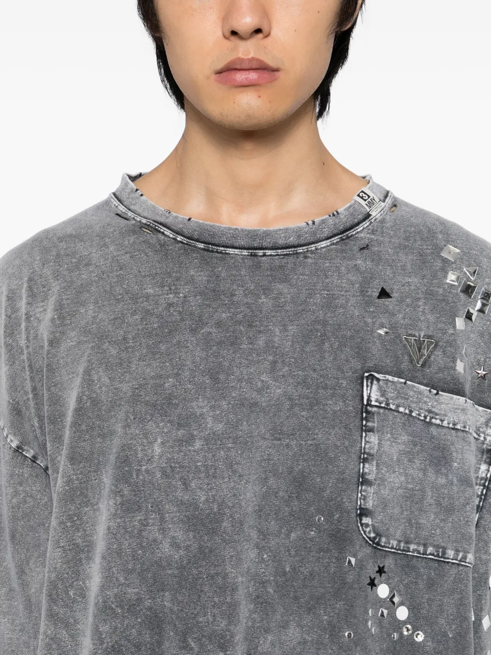 Maison MIHARA YASUHIRO T-shirt met geometrische print Grijs