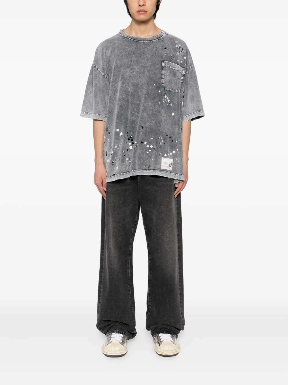 Maison MIHARA YASUHIRO T-shirt met geometrische print - Grijs