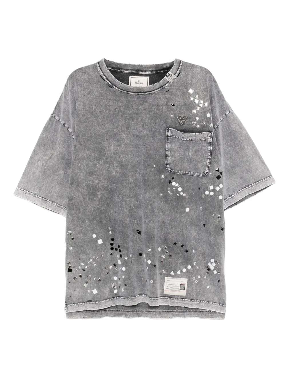 Maison MIHARA YASUHIRO T-shirt met geometrische print Grijs