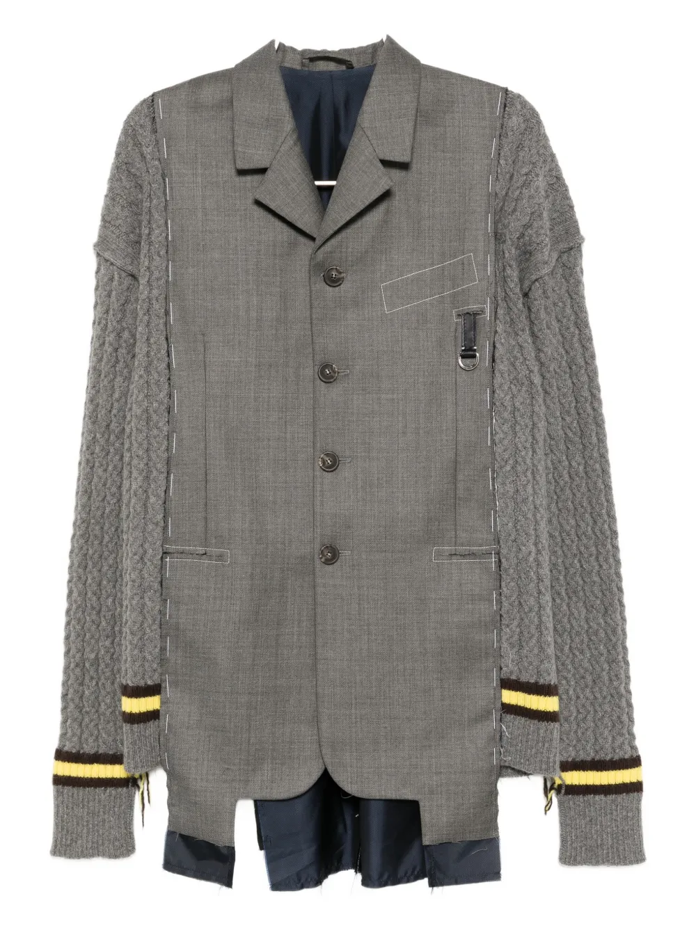Sonia Carrasco Asymmetric-hem Jacket In Gray