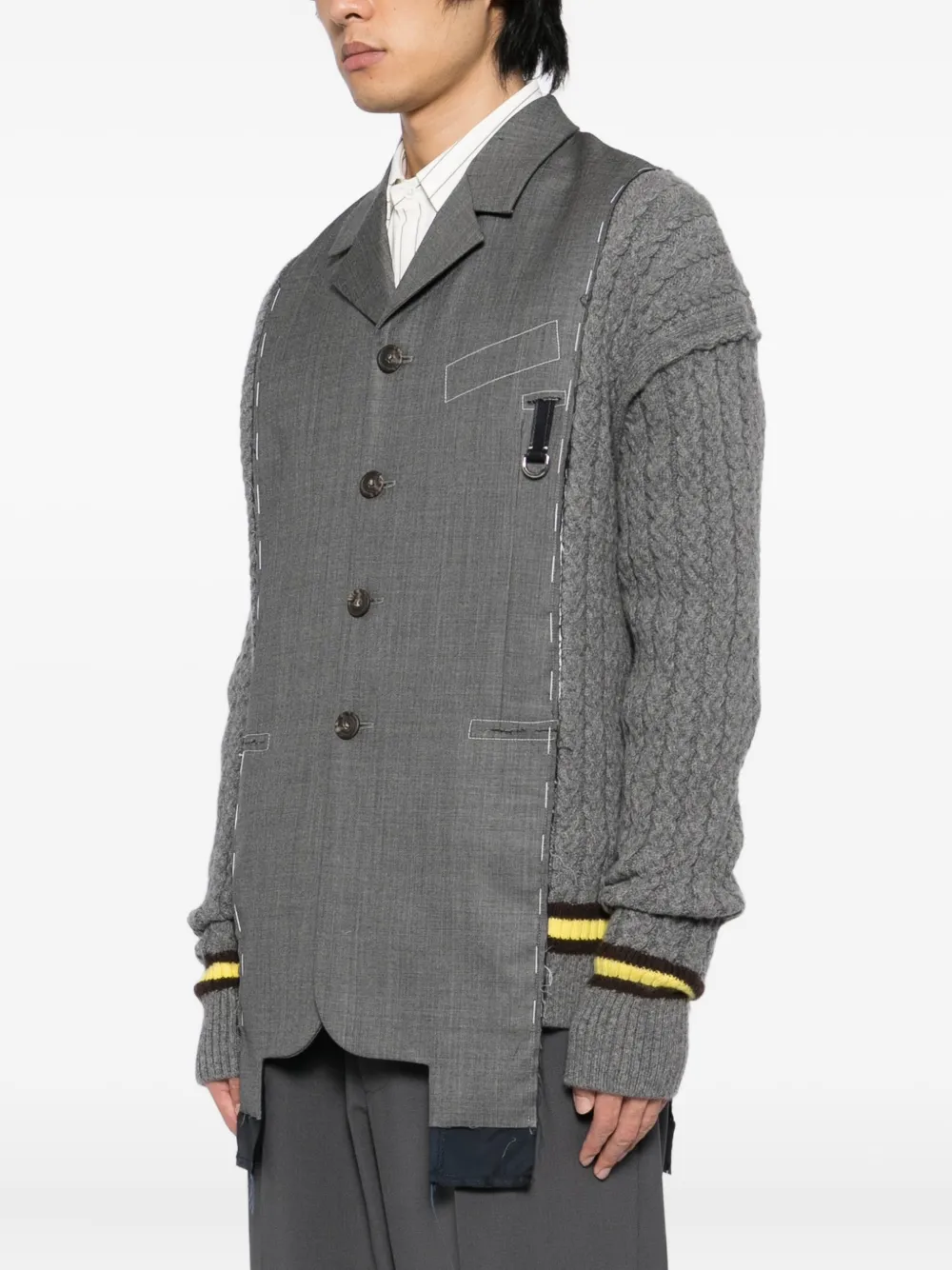 Sonia Carrasco Asymmetric-hem Jacket In Gray