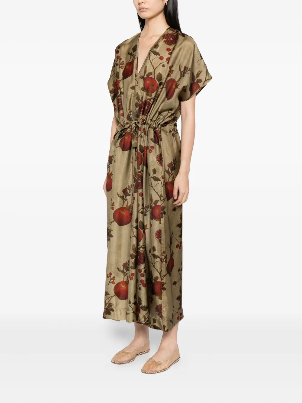Uma Wang Graphic-print Dress In Green