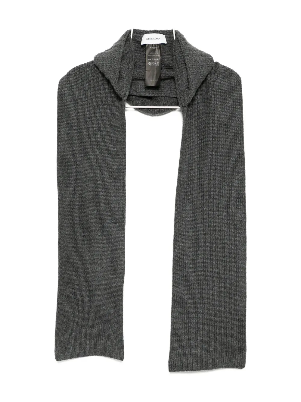 Yves Salomon Hooded Scarf In Black