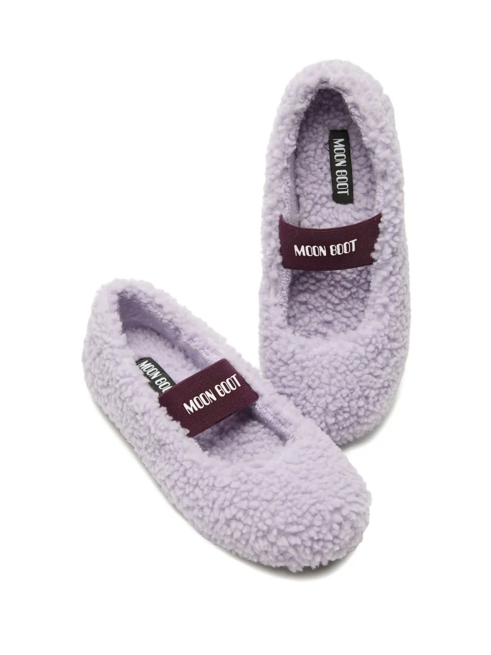 Moon Boot Shearling Ballerina Flats In Purple