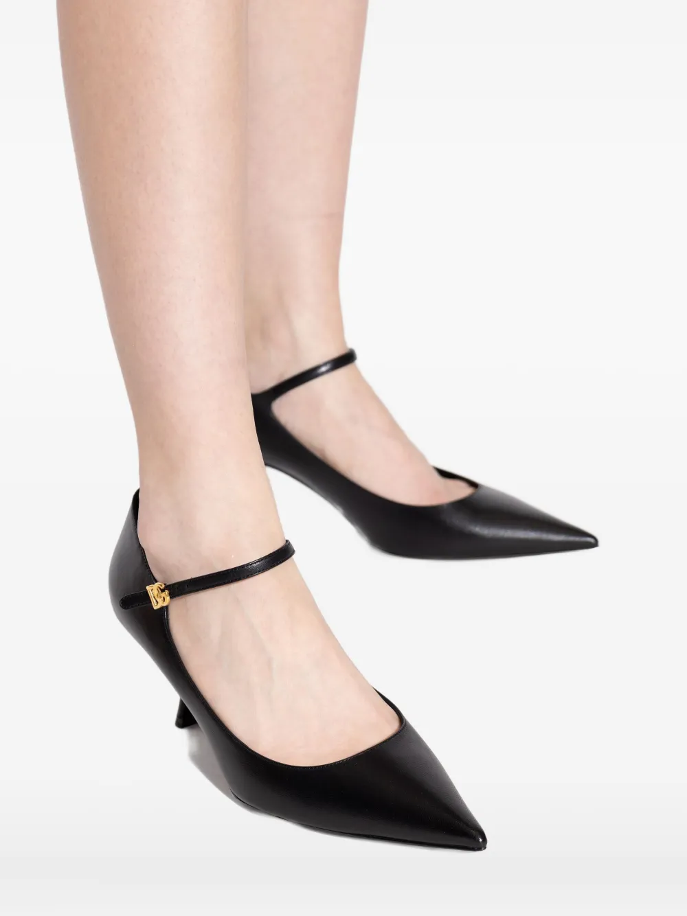 Dolce & Gabbana Ankle-strap Pointed-toe Pumps In Black