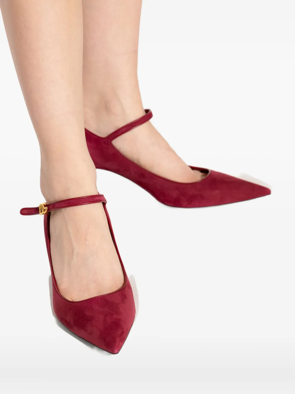 Dolce & Gabbana 60mm Pointed-toe Ankle-strap Pumps In Red