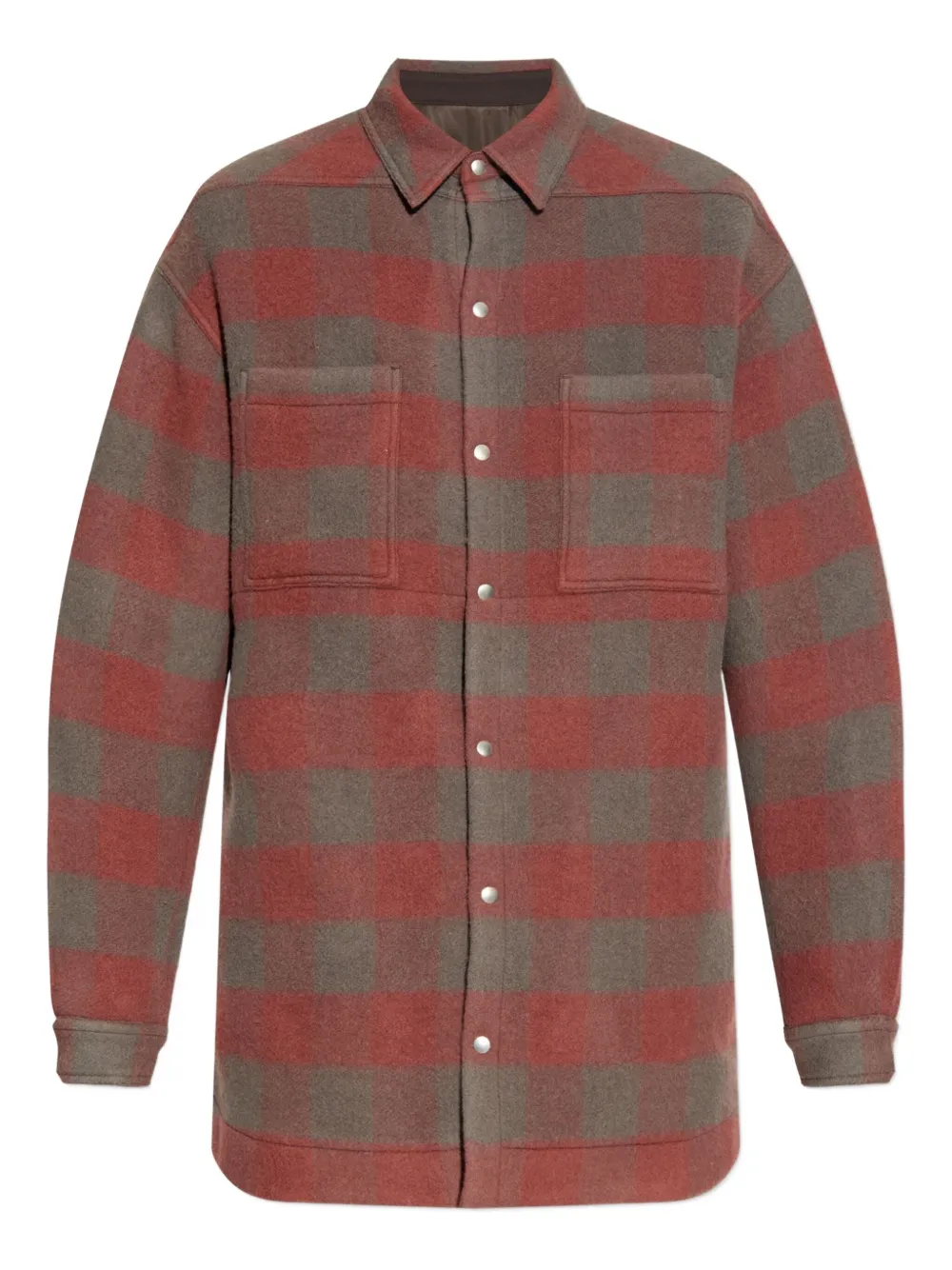 Rick Owens checked wool overshirt Bruin