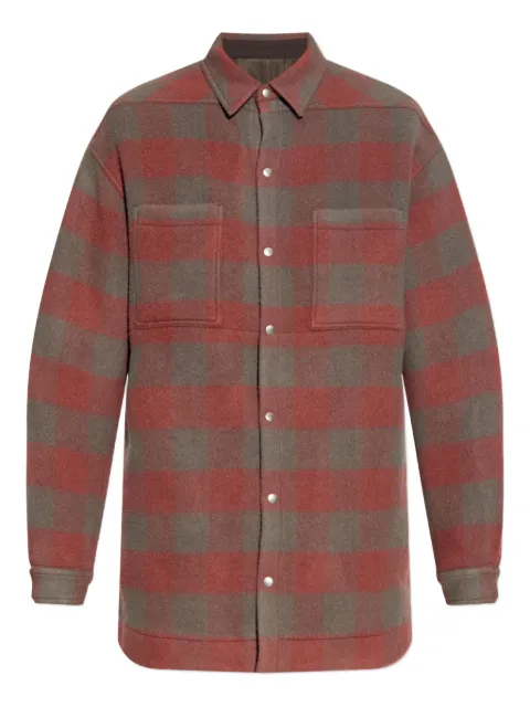 Rick Owens checked wool overshirt