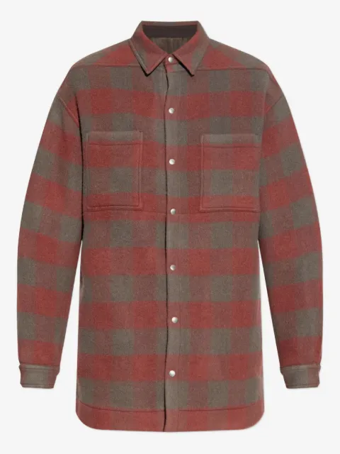 Rick Owens checked wool overshirt