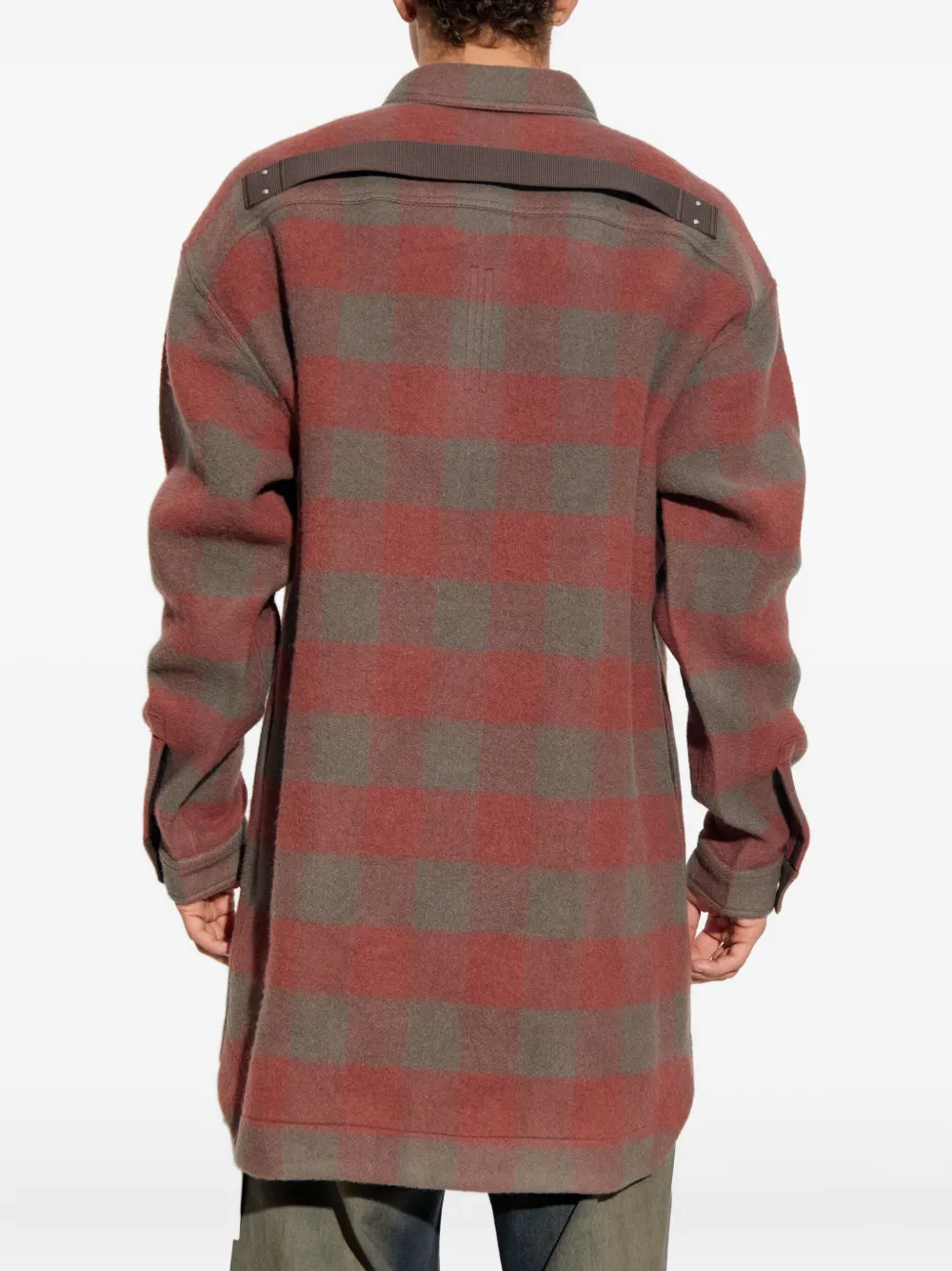 Rick Owens checked wool overshirt Bruin
