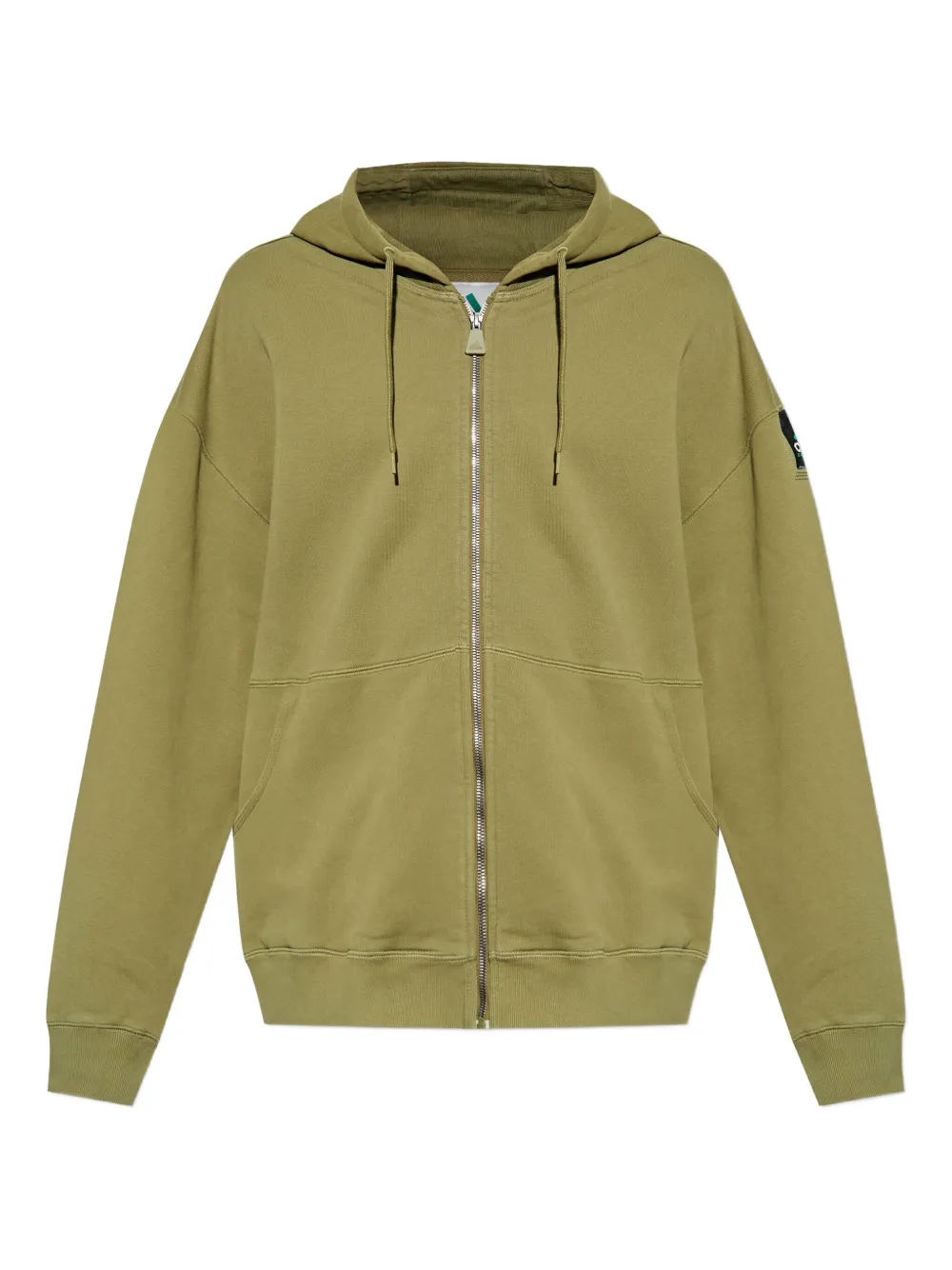 Adidas logo-patch zip-up hoodie Groen