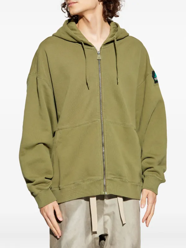 adidas オリーブ ジッパーパーカー Mサイズ ☆adidas☆【関税込】ADILENIUM オーバーサイズ ジップ パーカー