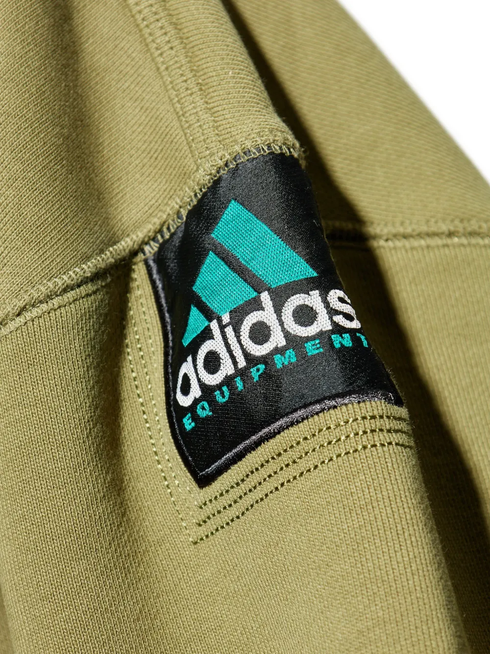 adidas logo-patch zip-up hoodie Groen
