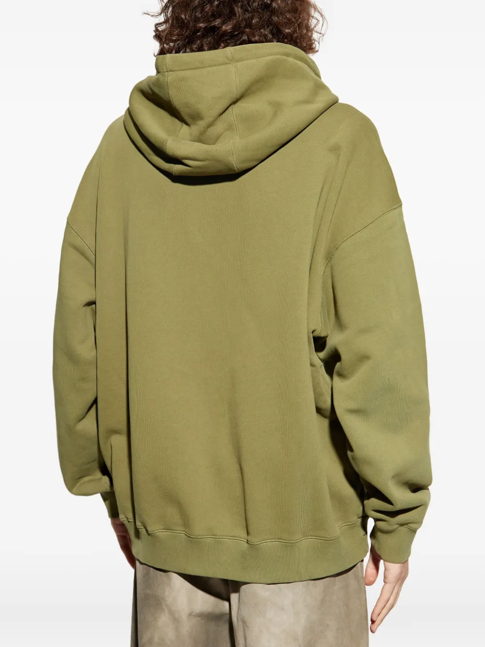adidas logo-patch zip-up hoodie Groen
