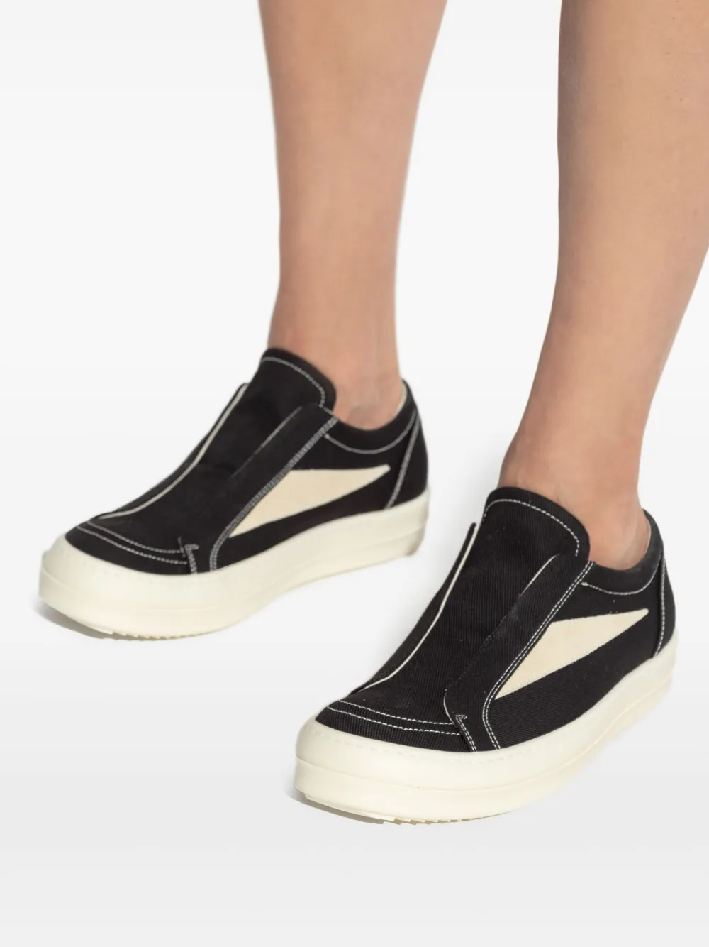 Rick Owens Drkshdw Slip-on-sneakers Mit Kontrasteinsätzen In Black
