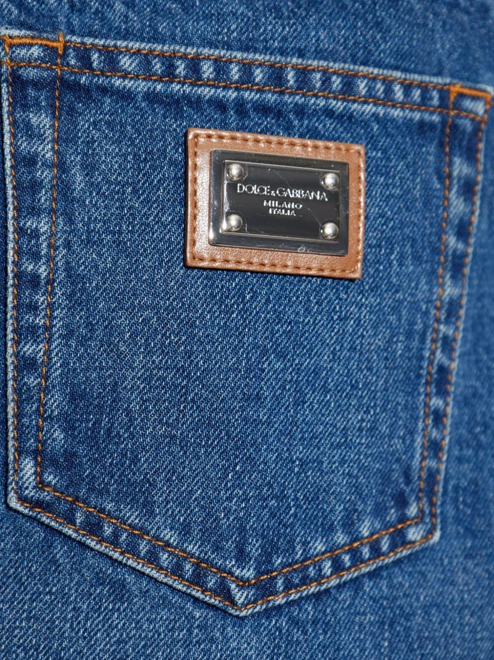 Dolce & Gabbana Mini-spijkerrok met logoplakkaat Blauw