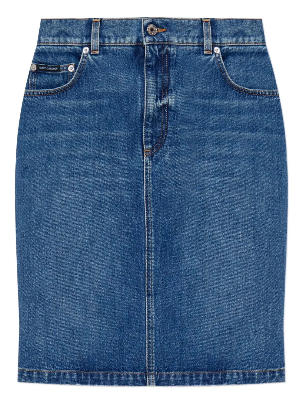 Dolce & Gabbana logo-plaque denim mini skirt | Blue | Image 1
