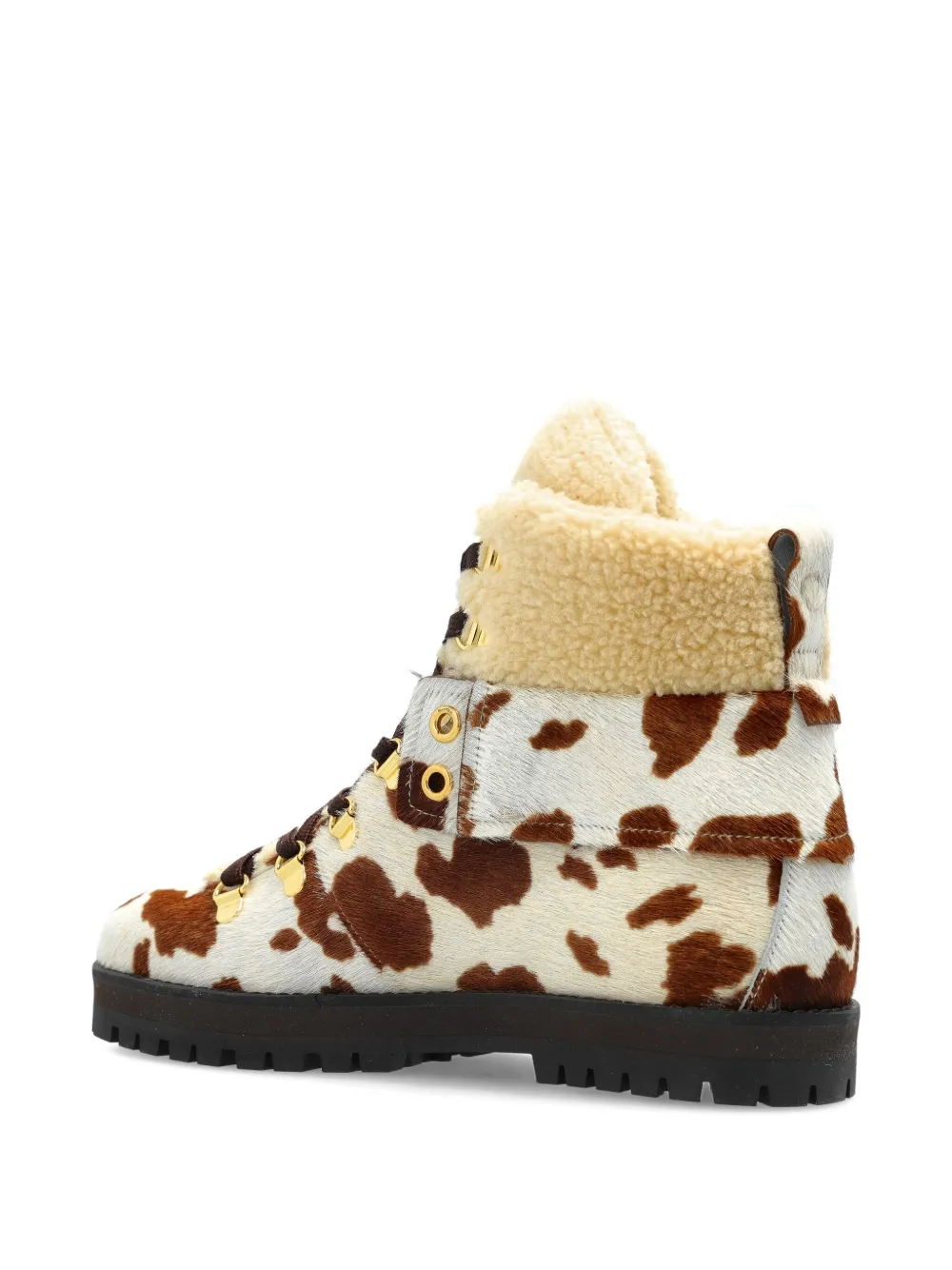 Odissì Heidi cow-printed hiking boots Brown