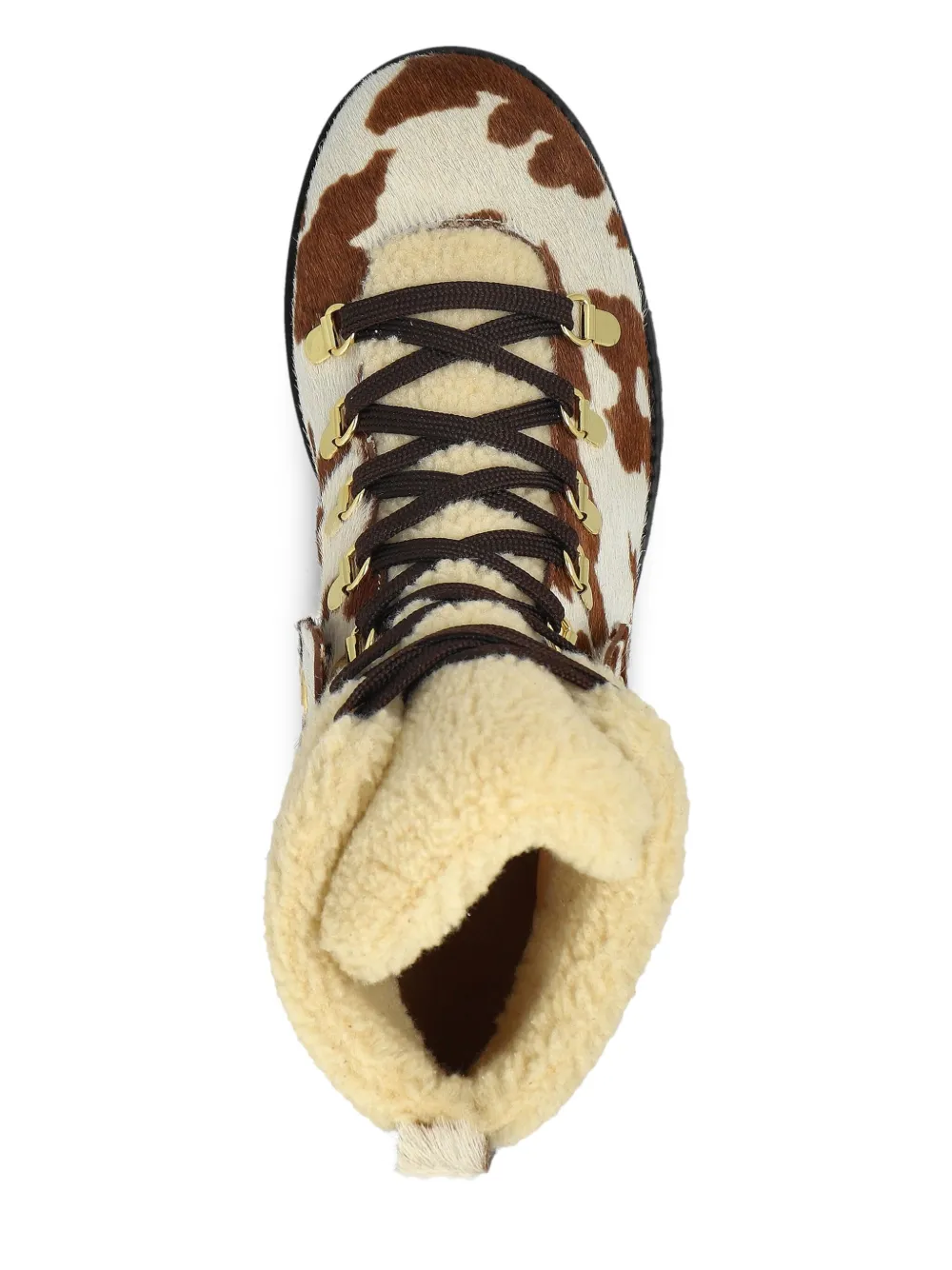 Odissì Heidi cow-printed hiking boots Brown