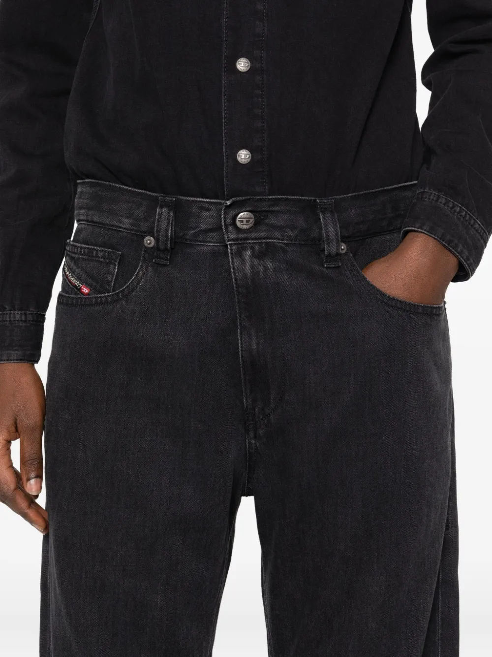 Diesel Button-fastening Jumpsuit In Black