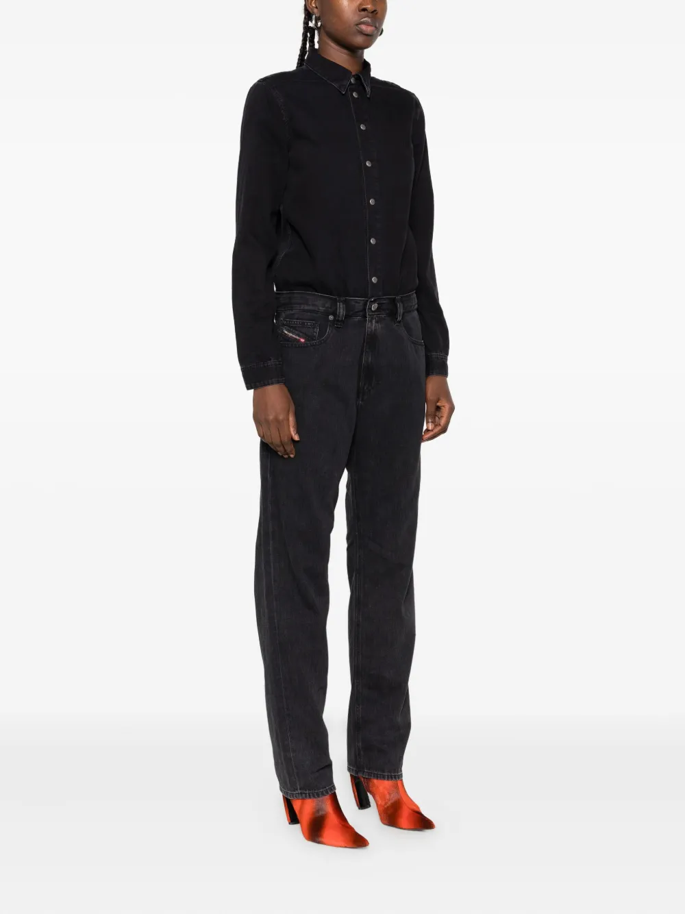 Diesel Button-fastening Jumpsuit In Black