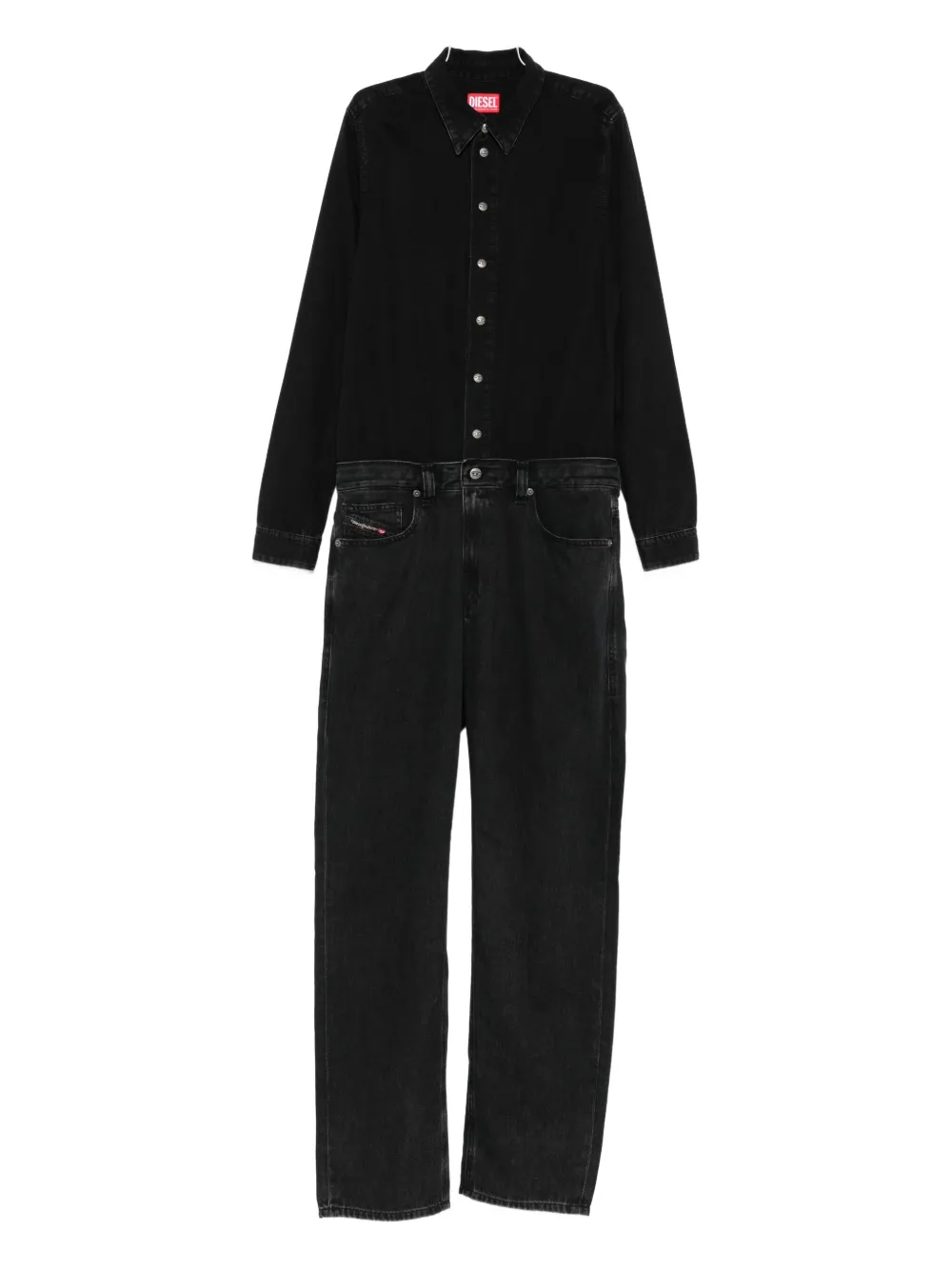 Diesel Button-fastening Jumpsuit In Black