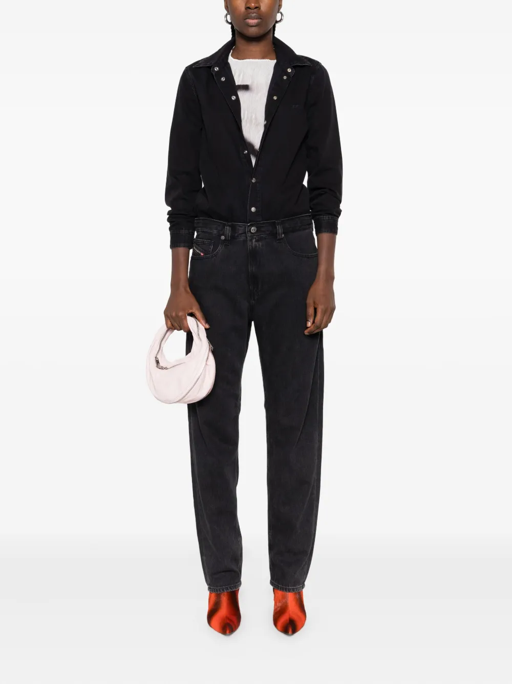 Diesel Button-fastening Jumpsuit In Black