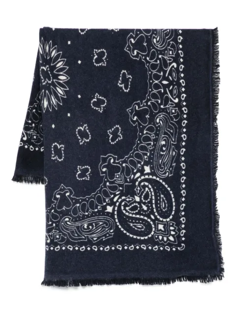 kujten Hachiko paisley-pattern fringed scarf