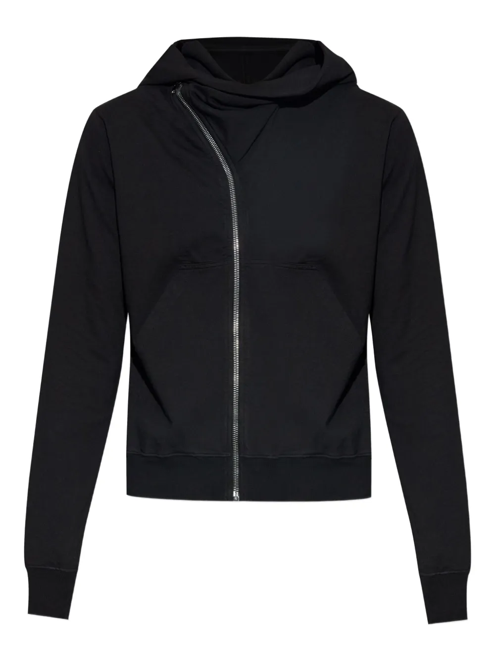 Rick Owens DRKSHDW asymmetric-zip hoodie Zwart