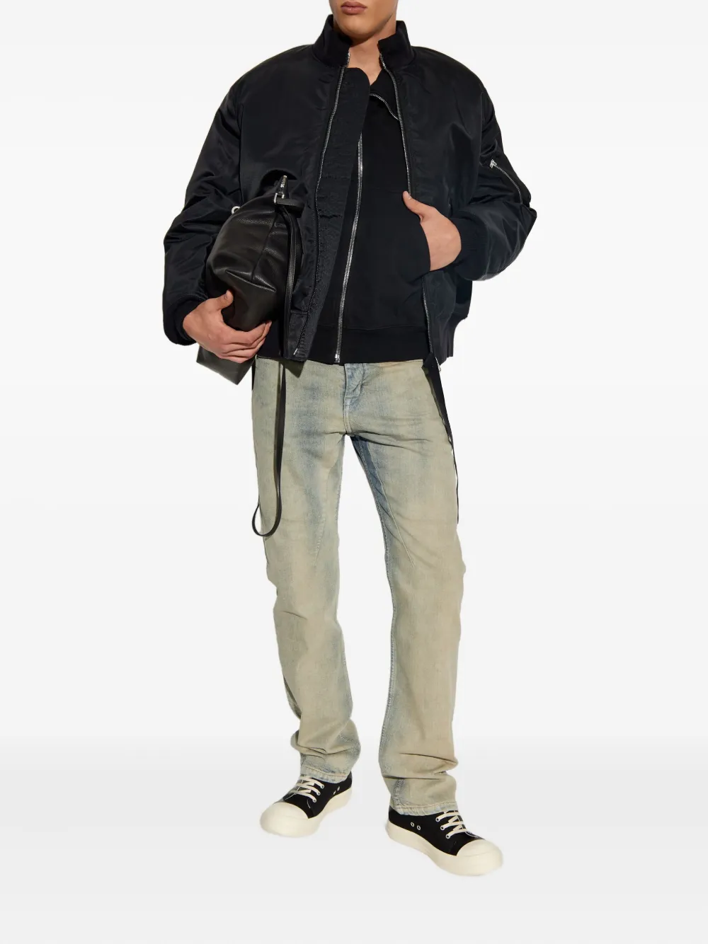 Rick Owens DRKSHDW asymmetric-zip hoodie - Zwart
