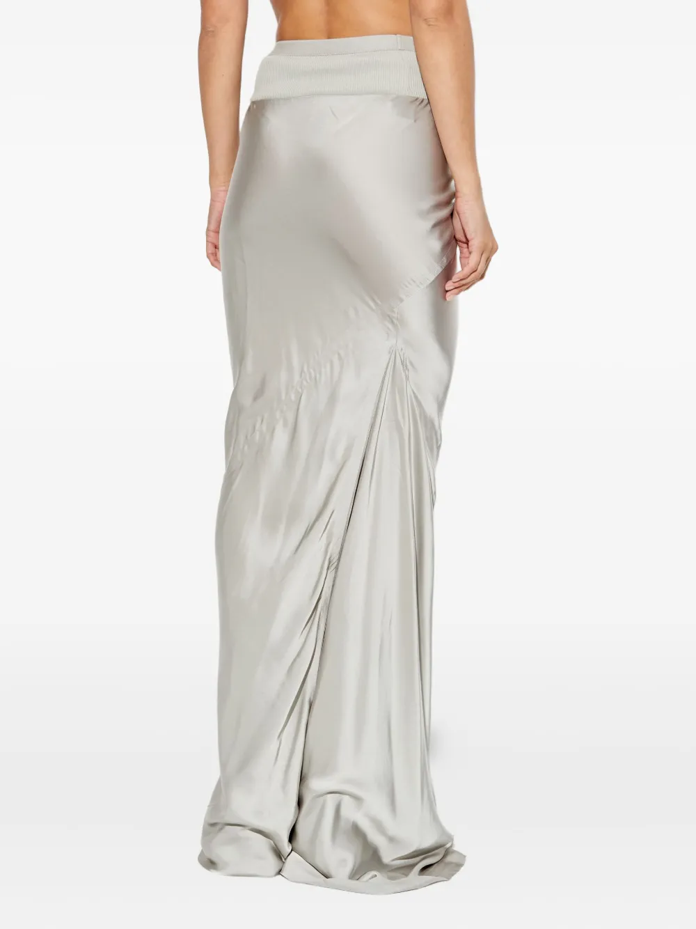 Rick Owens Rok met geribbelde tailleband Zilver