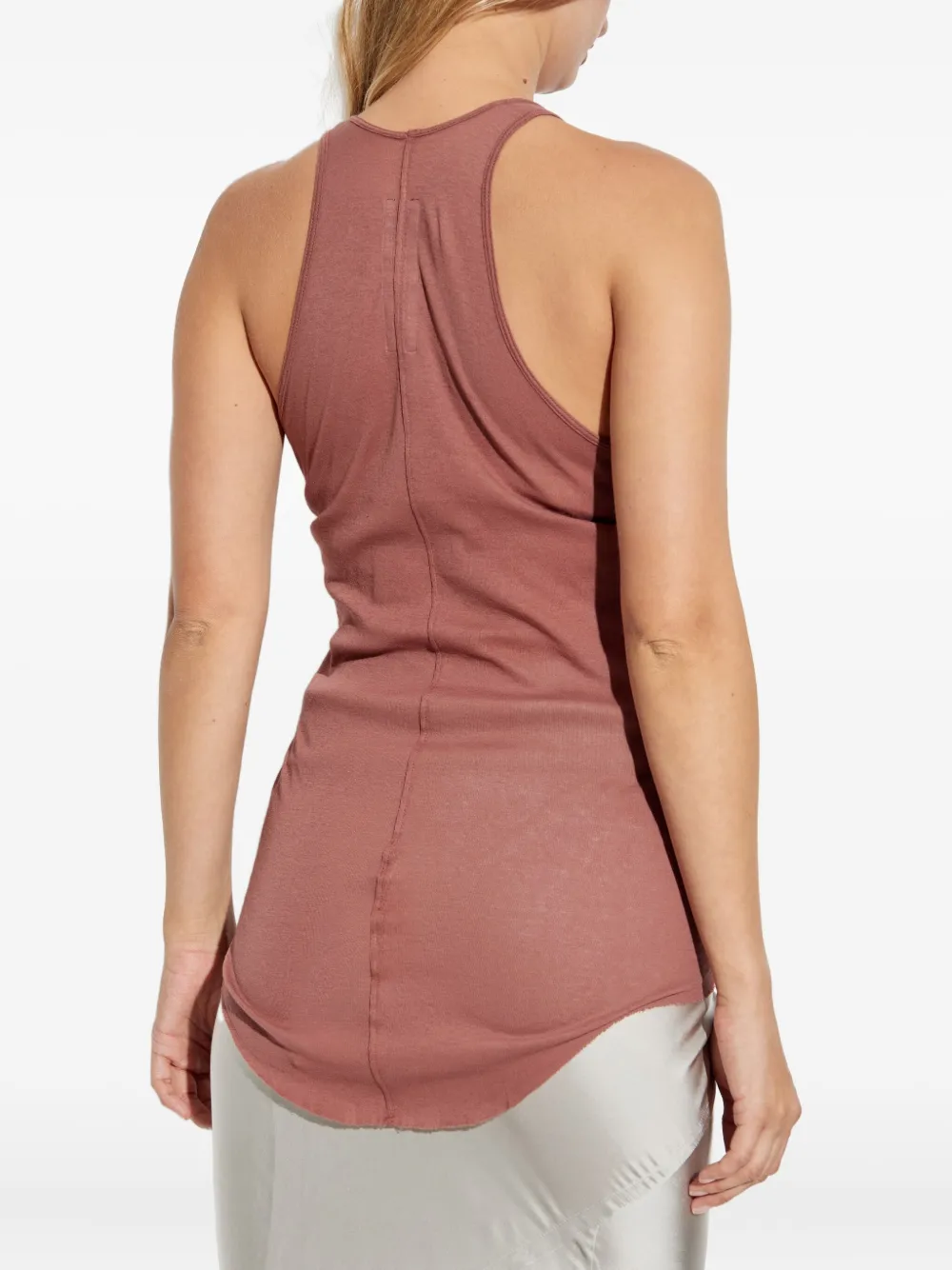 Rick Owens Racer-back Curved-hem Vest In Red