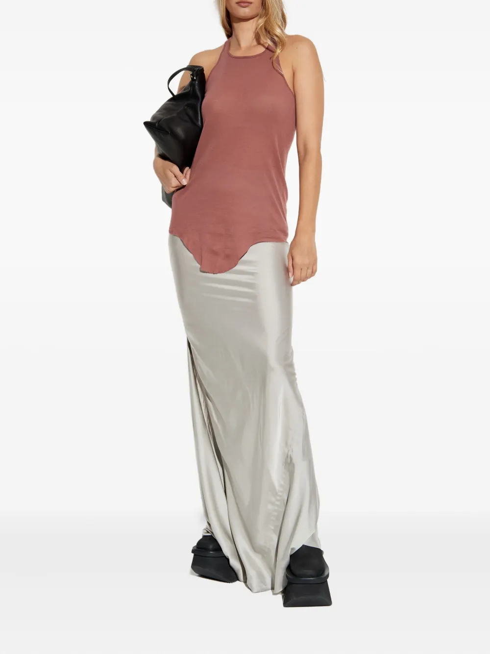 Rick Owens Racer-back Curved-hem Vest In Red