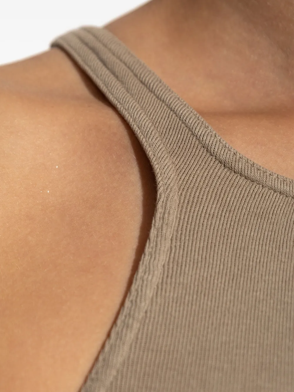 Rick Owens Drkshdw Ribbed Racer-back Tank Top In Neutral