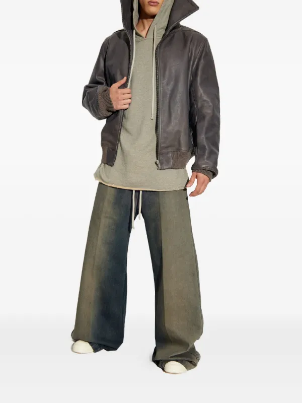 Rick Owens Blixa Dracollar レザージャケット | ブラウン