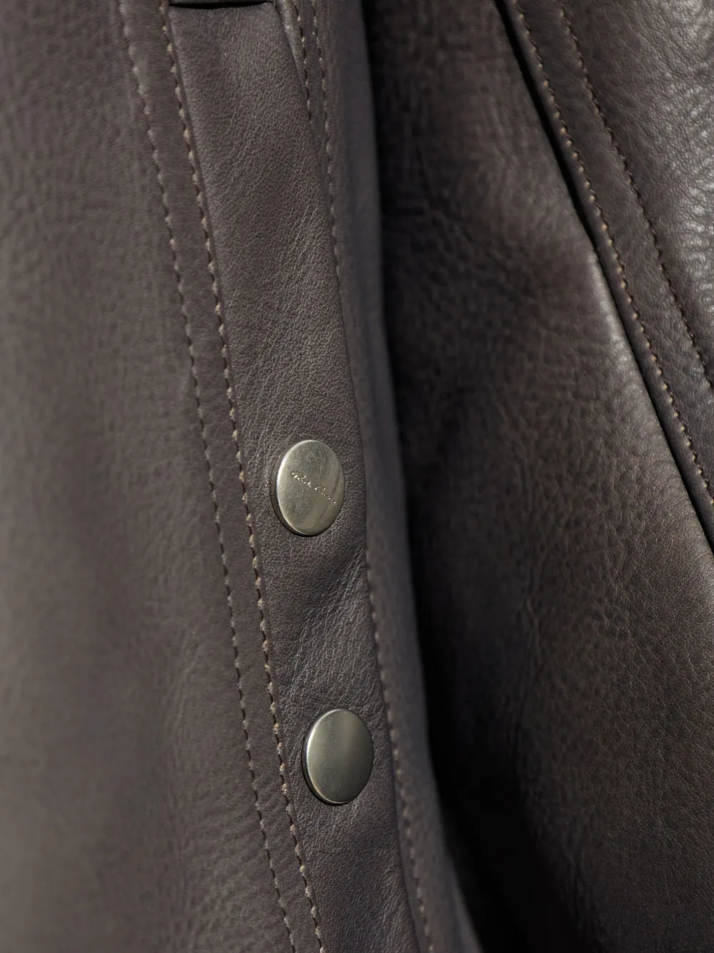 Rick Owens Blixa Dracollar ribbed-cuff leather jacket Bruin