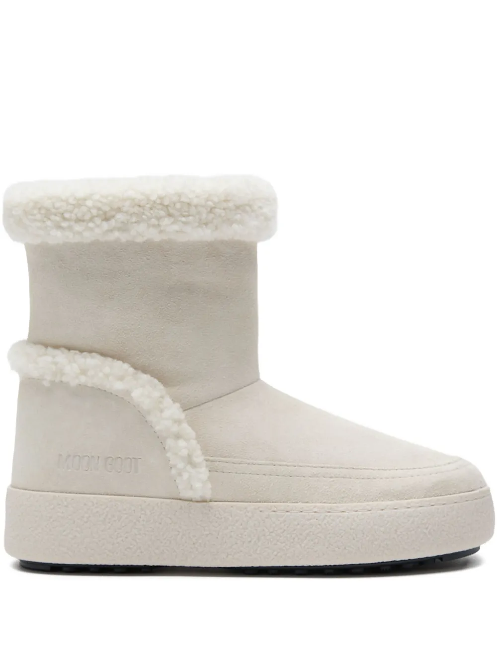 Moon Boot shearling-trimmed suede boots | White | Image 1