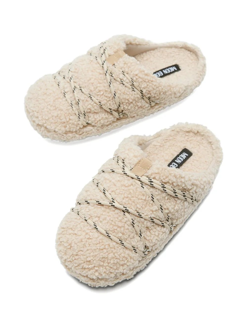Moon Boot Teddy Slippers In Neutral