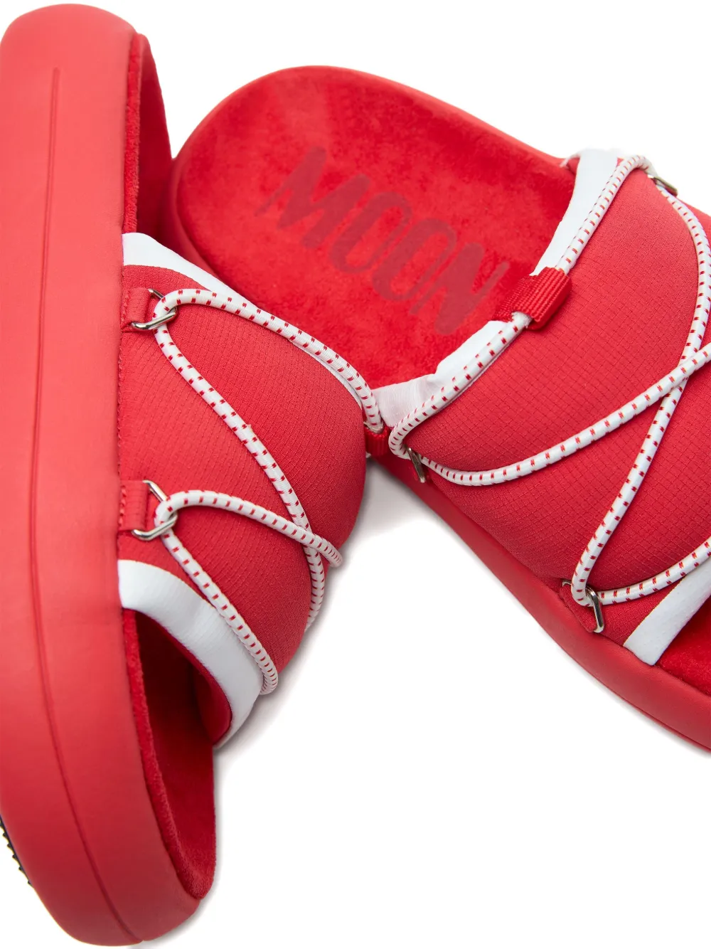Moon Boot Icon sandalen met plateauzool en touwdetail Rood