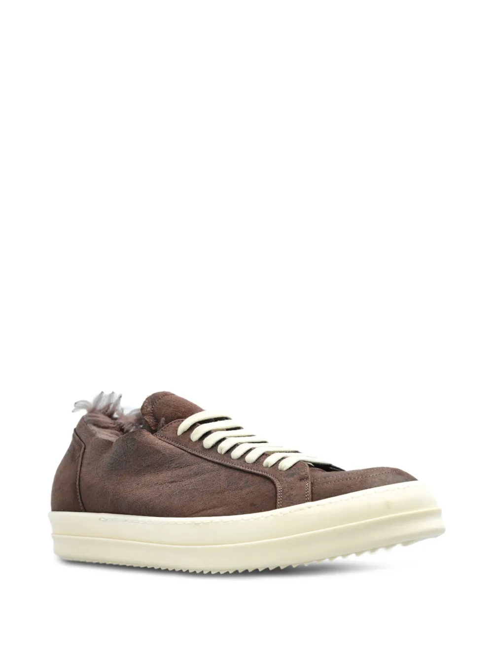 Rick Owens shearling-trimmed leather sneakers | Low-Tops | Image 2